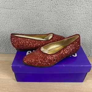 Ellemenno Shoes Girls Size 1 Red Dorothy Glitter Ruby Slippers Costume Wizard Oz